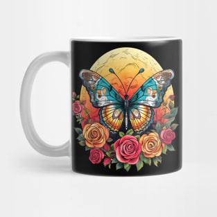 Flutter & Bloom: Butterfly Dancing with Flowers Mug